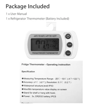 1Pc LED Skaitmeninis Termometras Temperatūros W/Kablys Šaldytuvas Šaldiklis Šaldytuvas