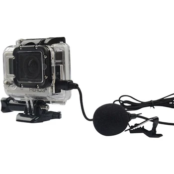 1pc Mini USB Mikrofonas Atvartas DV Lavalier Mic Nešiojamų Išorės Stereo Mikrofonai, dėl Gopro Hero 3 3+ 4 Veiksmo Kameros