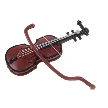 1Pc Miniatiūriniai Muzikos instrumentų Plastiko Mini Smuikas Lėlių Dekoratyviniai Papuošalai Plastiko Amatai 