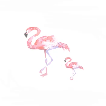 1PC Pink Flamingo Lopai Drabužius Geležies perdavimo Pleistras A lygis Skalbti Drabužių, Lipdukų Šilumos Spaudos Appliqued