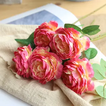 1pc Raudona Rožė, Gėlės Šilko Nekilnojamojo Touch Dirbtinių Gėlių Valentino Dieną Namuose Vestuvių 
