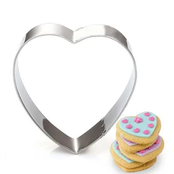 1pc Saldus Širdies Metalo Cookie Cutters Nerūdijančio Plieno Sausainių Pyragas Apdaila Cukraus Kepimo Formų