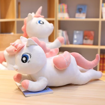 1Pcs 60-90cm Minkštas Kawaii Vienaragis Pliušiniai Žaislai Įdaryti Mielas Unicornio Puikus iškamša Dovanų Vaikams Baby Doll Mielas Pliušinis Žaislas