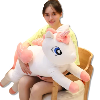 1Pcs 60-90cm Minkštas Kawaii Vienaragis Pliušiniai Žaislai Įdaryti Mielas Unicornio Puikus iškamša Dovanų Vaikams Baby Doll Mielas Pliušinis Žaislas