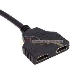 1pcs/HDMI į HDMI Dual Moterų Y Splitter Jungiklis Pratęsimo Adapterio Kabelis su Mikro & Mini HDMI Adapteris