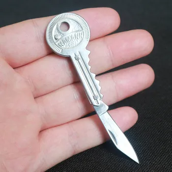 1pcs Mini Klavišą Peilis Raktas Kišenėje Sulankstomas Peilis Key Chain Peilis Skustukas Nešiojamų Kempingas Raktų Žiedas Peilis Įrankis