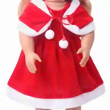 1Pcs Santa Skrybėlė, Suknelė Mergina Lėlės Drabužiai Nustatyti Raudona Mielas Kostiumai Kalėdų Lėlės Drabužius 18 Tinkamas colių Lėlės M2K4