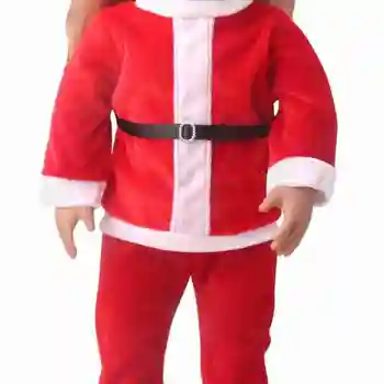 1Pcs Santa Skrybėlė, Suknelė Mergina Lėlės Drabužiai Nustatyti Raudona Mielas Kostiumai Kalėdų Lėlės Drabužius 18 Tinkamas colių Lėlės M2K4