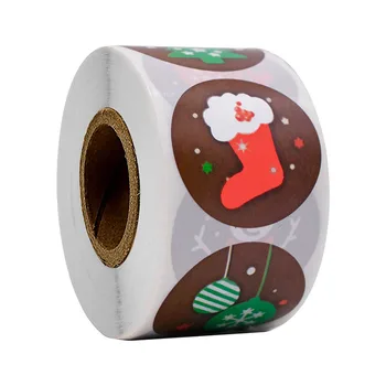 1Roll Vaikų Žaislas, Lipdukai Multi Purpose Ranka Sąskaitą Kalėdų Modelis 2,5 CM/3.8 CM Gražus Dovanos Apvalios Formos Kraftpopieris