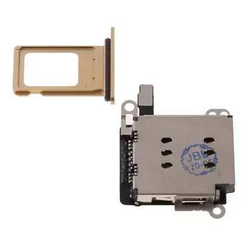 1Set Metalo Dual Sim Card Reader Jungtis, Flex Kabelis su Kortelės Dėklas Lizdo Laikiklį Išmetiklis Eject Pin iPhone XR