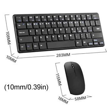 2.4 G Wireless Keyboard Mouse Combo Set 1200DPI Silent USB Kontrolės Sąsiuvinis Nešiojamojo 