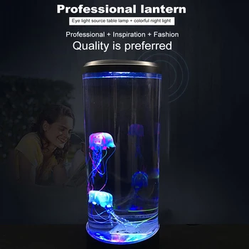 2.5 W LED Medūzos Lempos Akvariumas 7 Spalvų Nakties Šviesos Dekoratyvinės ir Romantišką Atmosferą Nakčiai Lempa USB Įkrovimo ABS Akrilo