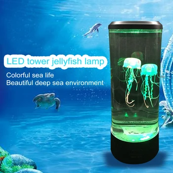 2.5 W LED Medūzos Lempos Akvariumas 7 Spalvų Nakties Šviesos Dekoratyvinės ir Romantišką Atmosferą Nakčiai Lempa USB Įkrovimo ABS Akrilo