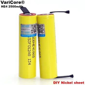2 originalus VariCore HE4 2500mAh ličio baterijos 18650), 3,7 V įkrovimo baterija (akumuliatorius 20A, įvykdymo + PASIDARYK pats nikelio lapas