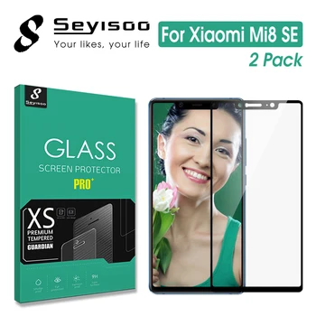 [2 Pack] Originalus Seyisoo Saugos 2.5 D Black Pilnas draudimas Screen Protector, Grūdintas Stiklas Xiaomi Mi 8 SE Xiomi Mi8 SE Filmas