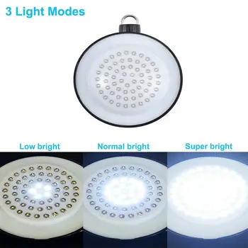 2 vnt., Lauko kempingas šviesos palapinėje šviesos lempų gaubtų žiedas įkraunamas LED super bright