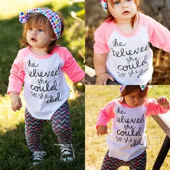 2016 Mados Bamblys Vaikams, Kūdikių Mergaitės, Trišakiai Long Sleeve T-shirt Viršūnes Drabužius Rožinė
