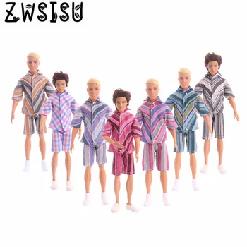 2018 Naujas 7 gabalas pižama drabužius, tinkamas vyrams lėlė Kenas miego rūbų, suteikti vaikams geriausią žaislą priedai