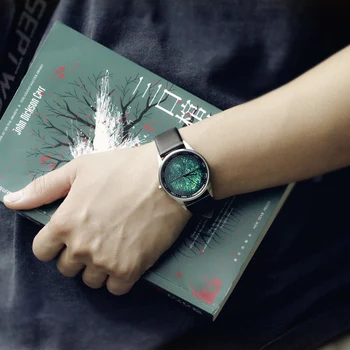 2019 Enmex dizaino laikrodis 3D LAPŲ VENŲ kūrybos nerūdijančio plieno atveju Aliejaus Tapybai veido laikrodis mados kvarcinis laikrodis žiūrėti