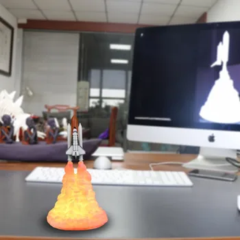 2019 Naujas 3D Spausdinimo Erdvės Mėgėjams Space Shuttle USB Įkrovimo Mėnulis Naktį Šviesos Namų Puošybai Vaikų Atostogų Dovanų Stalo Lempa