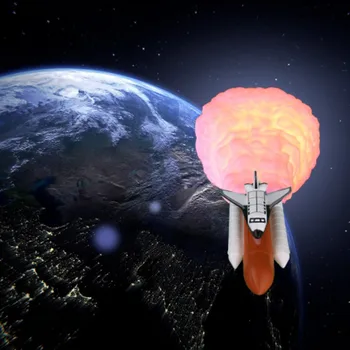 2019 Naujas 3D Spausdinimo Erdvės Mėgėjams Space Shuttle USB Įkrovimo Mėnulis Naktį Šviesos Namų Puošybai Vaikų Atostogų Dovanų Stalo Lempa