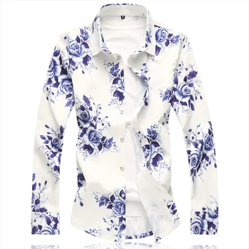 2019 Naujas vasaros shirt mens atsitiktinis mados gėlių spalva trumpas rankovėmis marškinėliai vyrų aukštos kokybės medvilnės marškinėliai Plius dydis S-6XL 7XL