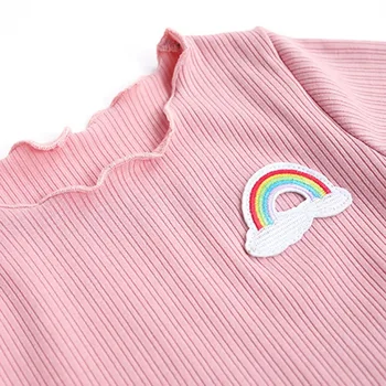 2019 Naujų Rudens Baby Girl Blyksnius Sleeve T-Shirts, Vaikams, Cartoon Spausdinti Viršūnes Tees Atsitiktinis Palaidinė