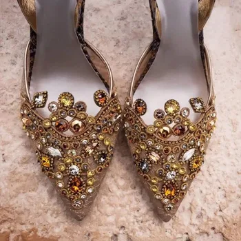 2019 šalies moterų sandalai atsitiktinis mados batai siurbliai kristalų klasika seklių atgal dirželis elastinės juostos diamond moters nugaros diržas