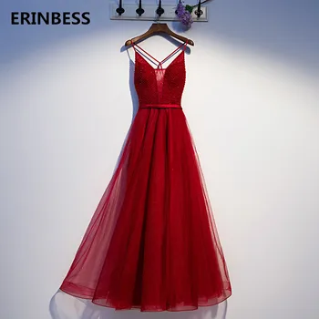 2020-line Prom Dresses Bordo Tiulio Duobute Vakaro Suknelės Ilga Suknelė Šalis Suknelės Promenadzie Suknelė Nėriniai Atgal Chalatas De Soiree