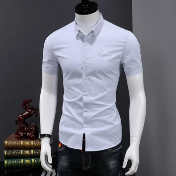 2020 m. aukštos kokybės mens marškinėliai medvilnė, slim fit suknelė marškinėliai vasaros trumpas rankovės mados korėjos stiliaus dydis M L XL XXL XXXL