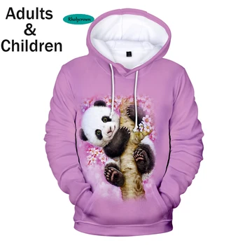 2020 m. Nauja Baltos spalvos Hoodie 3D Gyvūnų Panda Hoodies Vyrams, Moterims Palaidinės Rudenį 3D Spausdinimo Gobtuvu Vaikai Panda Berniukų, Mergaičių Puloveriai