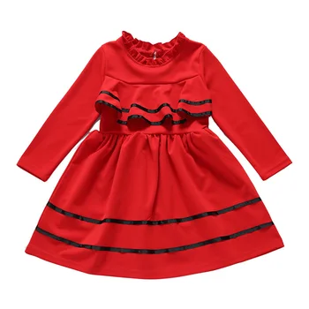2020 m. Pavasarį, Rudenį Mergaičių Mados Pakopų Suknelė Vaikų Dėvėti Viena lizdinė Vaikų Vasaros Raukiniai Dryžuotas Princesė Suknelės X87
