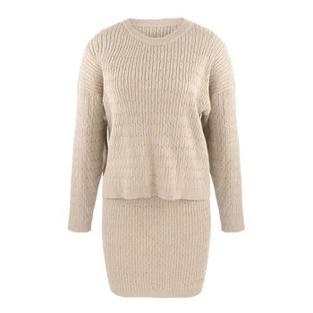 2020 m. rudens, pavasario 2 gabalas rinkiniai moterims mezgimo prarasti tvirtą megztiniai office ponios puloveriai slim trumpas pieštuku sijonas moteris