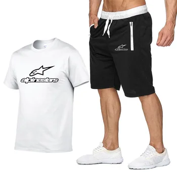 2020 Mada, t-marškinėliai, Šortai Rinkinys Vyrams Vasaros 2vnt Tracksuit Šortai Rinkiniai Paplūdimio Mens Atsitiktinis Tee Marškinėliai Nustatyti Sportswears