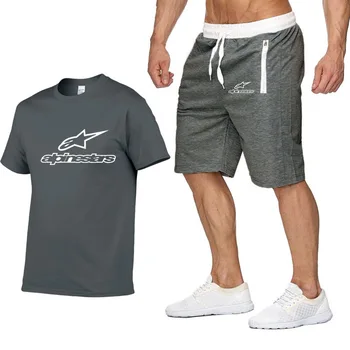 2020 Mada, t-marškinėliai, Šortai Rinkinys Vyrams Vasaros 2vnt Tracksuit Šortai Rinkiniai Paplūdimio Mens Atsitiktinis Tee Marškinėliai Nustatyti Sportswears