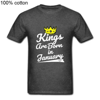 2020 Mados Suaugusiųjų Karaliai Yra Gimę sausio VYRIŠKI Medvilniniai Marškinėliai Dovana Jam Geriausia Gimtadienio Marškinėliai, Prekės ženklą, Print T-Marškiniai Vyrai