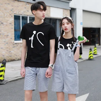 2020 metų vasaros naują stilių korėjos porų spausdinti trumparankoviai marškinėliai dviejų dalių, mažos mergaitės laisvas darbo drabužiai madingi