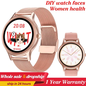 2020 Naujas Mados Moterų Smart Žiūrėti IP67 Smartwatch Moterų Žiūrėti Veido Užsakymą Moterų Sveikatos Smartwatch DT66 Smart Žiūrėti VS KW10 DT88