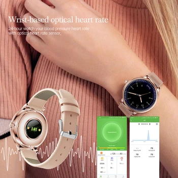 2020 NAUJAS moterų smart žiūrėti Apvalus Ekranas smartwatch Mergaičių Kraujo spaudimas tracker sporto smart apyrankės moterims Skirta 