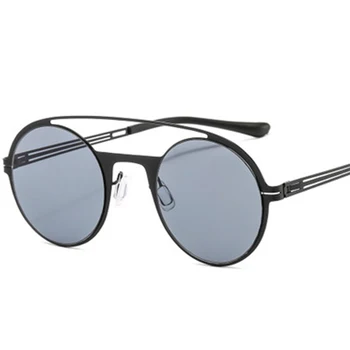 2020 Naujas Prabangus Punk apvalūs akiniai nuo saulės moterims, vyrams, Metalo Nosies Tiltas Saulės akiniai klasikinis rėmas uv400 akiniai oculos feminino de sol
