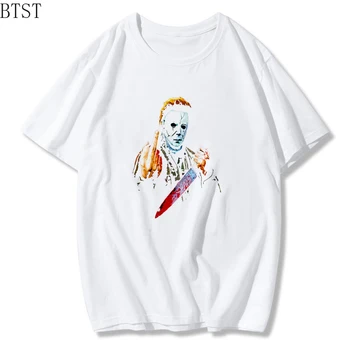 2020 Naujas Vyrų T-shirt Michael Myers Spausdinti Harajuku Helovinas Marškinėlius vyrai laisvi trumpas rankovės juokinga T-shirt