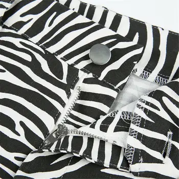 2020 Naują Atvykimo Mados Zebra Gyvūnų Spausdinti Pločio Kojų Kelnės Moterims Rudenį, Žiemą Atsitiktinis Kelnės Sexy Aukšto Juosmens Bell Bottom Kelnės