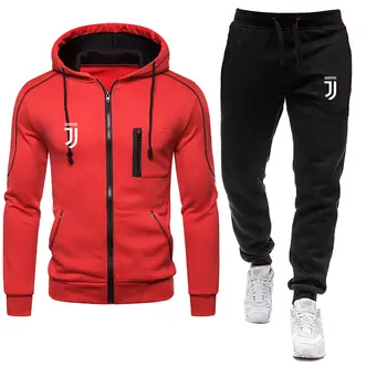 2020 vyrų rudens/žiemos kostiumo užtrauktuką hoodie + kelnės dviejų dalių laisvalaikio sportinės vyriškos sportinės aprangos prekės ženklo drabužių sportinis kostiumas la