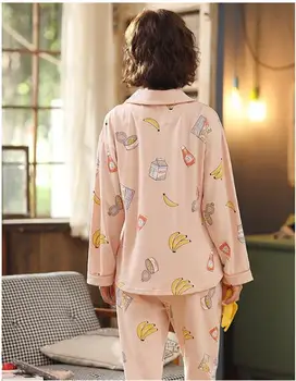 2020Spring ir Rudenį Naujų Moterų Pižama ilgomis Rankovėmis Megztinis Pajama Namų Paslauga Pijamas Moterų Miego Viršūnes Seksualus Sleepwear