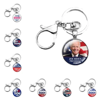 2021 Joe Bidenas jav Prezidento Rinkimų Keychain Bernie JAV Prezidento Stiklo Kupolas Key Chain Papuošalai