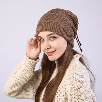 2021 Moterų Megzti Beanies Skrybėlę Žiemos Vientisos Spalvos Slidinėjimo Skullies Kepurės Minkšta Elastinga Bžūp Sporto Variklio Dangčio Gorro Šalikas