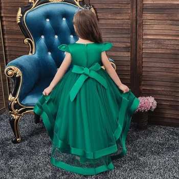 2021 Nauja Vaikų Suknelės Princesė Suknelė Mergaitėms Uodegų Podiumo Vestuvių vakarinę Suknelę Siuvinėjimo Suknelė Vasaros Gėlių Mergaitė Šalis