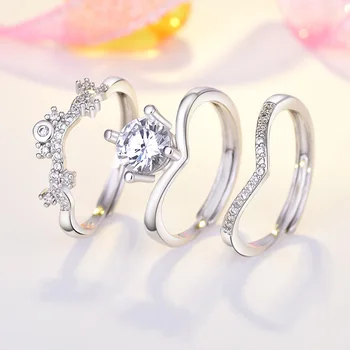 2021 naujas prabangus halo 925 sterlingas sidabro vestuvių žiedas rinkinys moterims lady jubiliejų dovana, juvelyriniai dirbiniai didmeninė moonso R5216