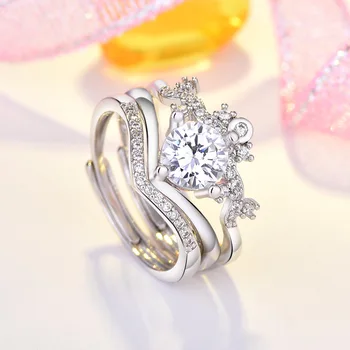 2021 naujas prabangus halo 925 sterlingas sidabro vestuvių žiedas rinkinys moterims lady jubiliejų dovana, juvelyriniai dirbiniai didmeninė moonso R5216