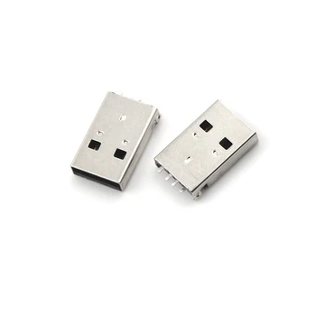 20pcs/daug Juodos G49 Duomenų Perdavimo mokesčių USB 2.0 4Pin A Type Male Plug SMT Jungtis